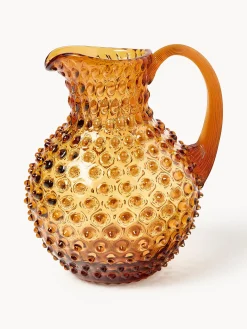 Brocca in vetro soffiato Hobnail 2 L