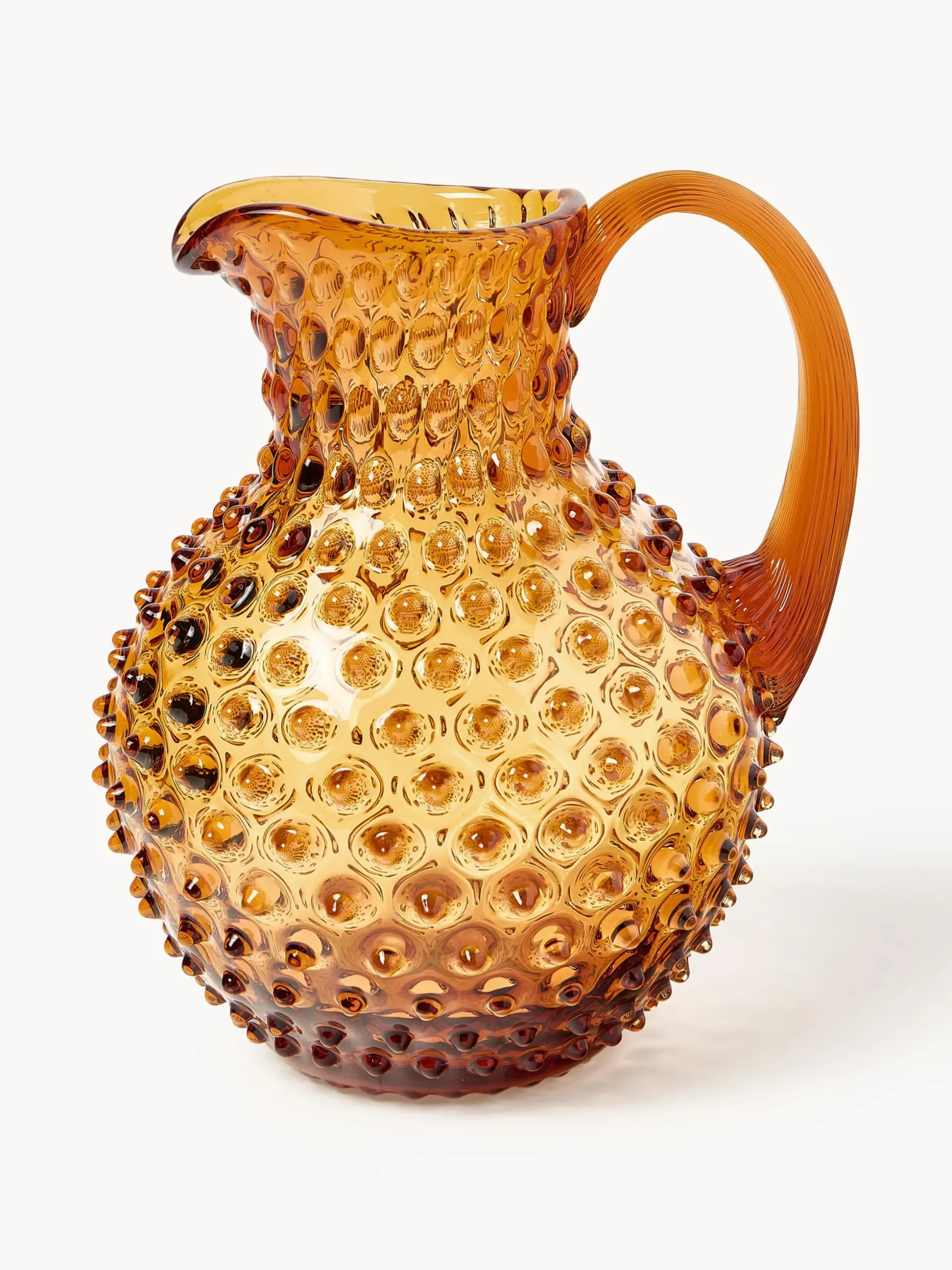 Brocca in vetro soffiato Hobnail 2 L