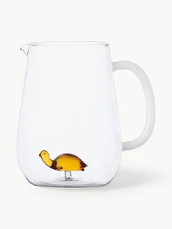 Brocca in vetroborosilicato fatta a mano Turtle, 1,7 L