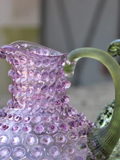 Brocca in vetro soffiato Hobnail 2 L