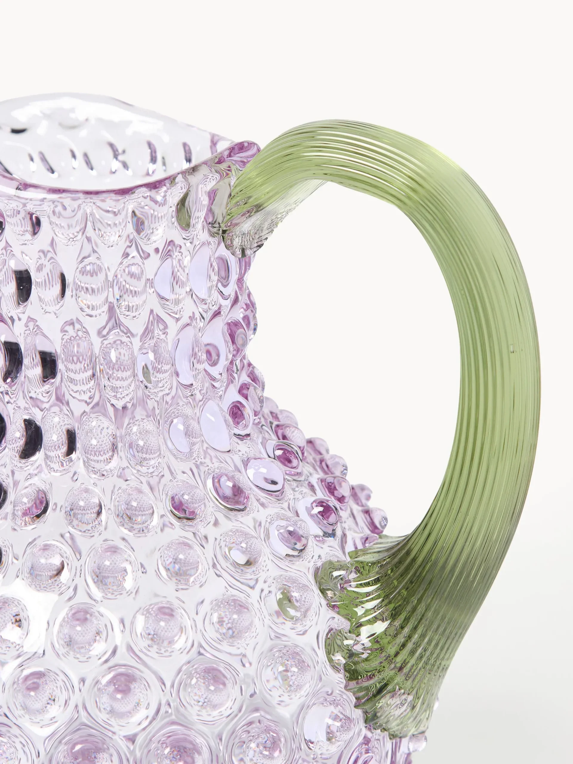 Brocca in vetro soffiato Hobnail 2 L