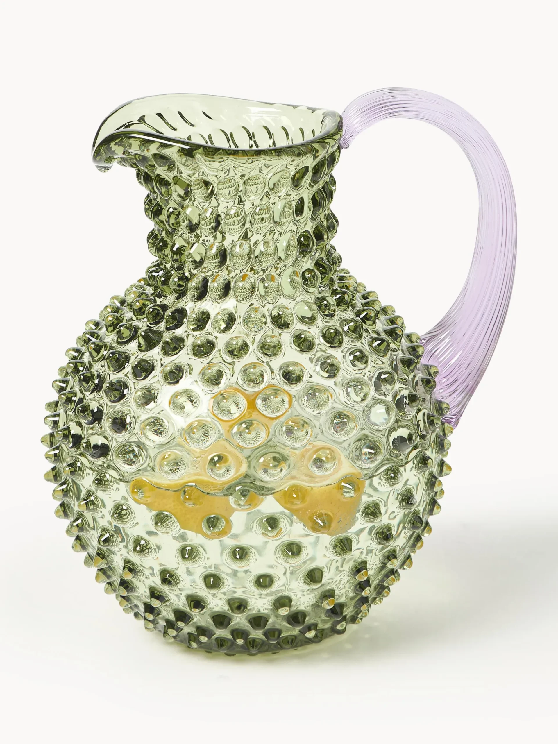 Brocca in vetro soffiato Hobnail 2 L
