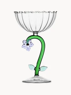 Calice champagne in vetro borosilicato fatto a mano Botanica