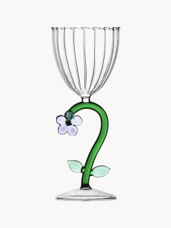 Calice vino bianco in vetro borosilicato fatto a mano Botanica