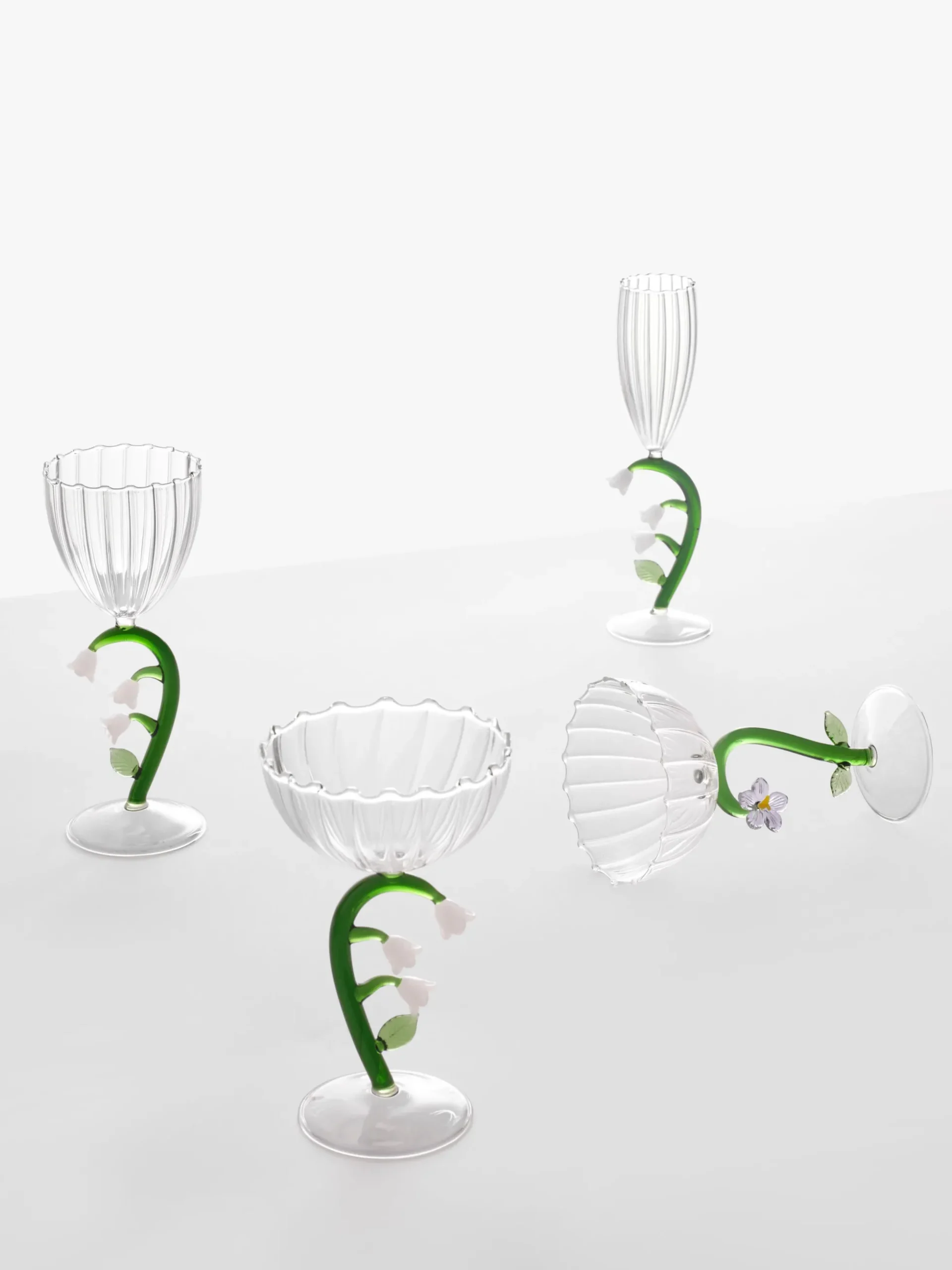 Calice in vetro borosilicato fatto a mano Botanica