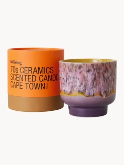 Candela profumata fatta a mano a due stoppini 70's (salvia e petali di rosa)
