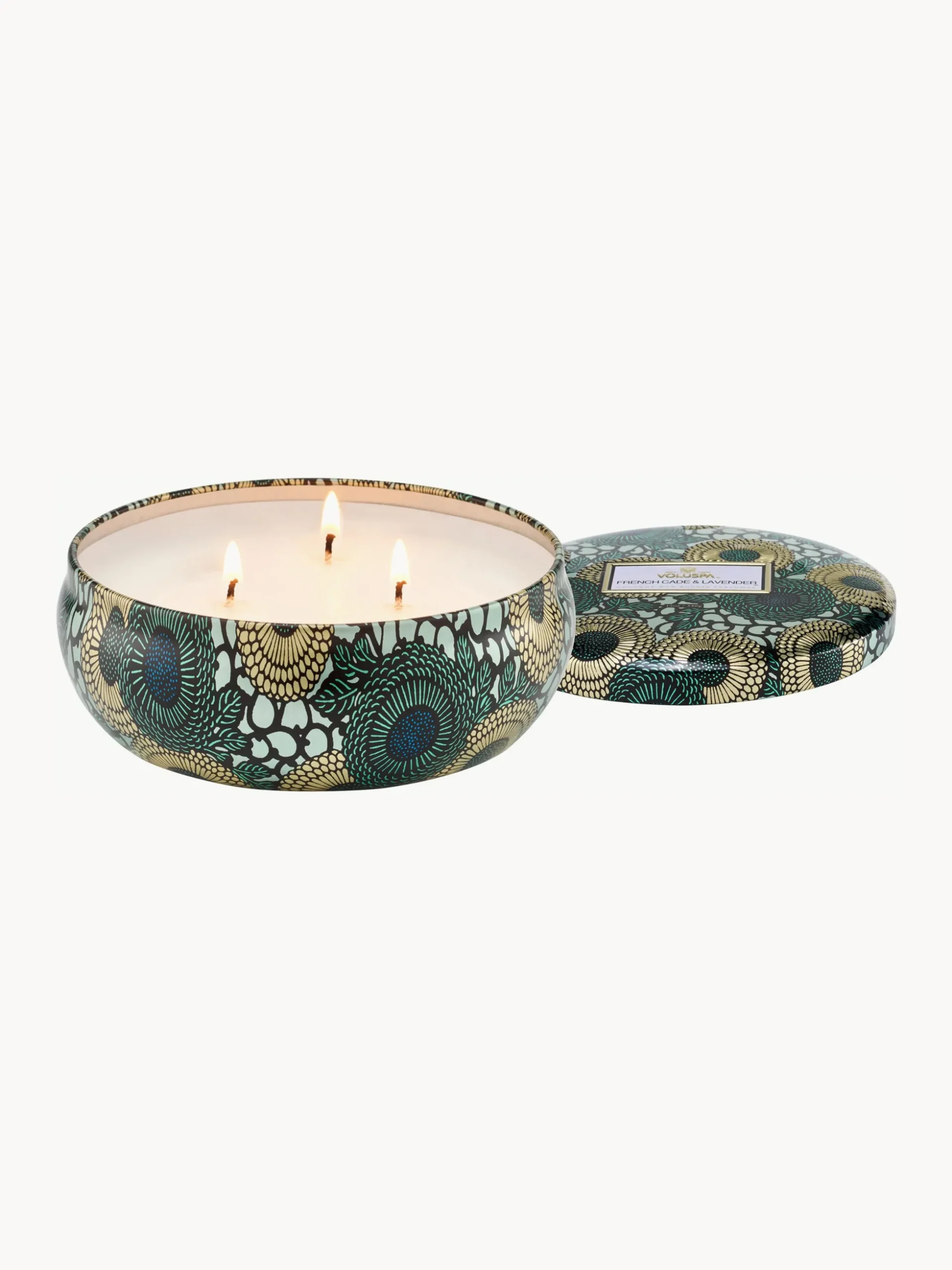 Candela profumata con tre stoppini fatta a mano Japonica Collection (legno di Cade, verbena e lavanda)