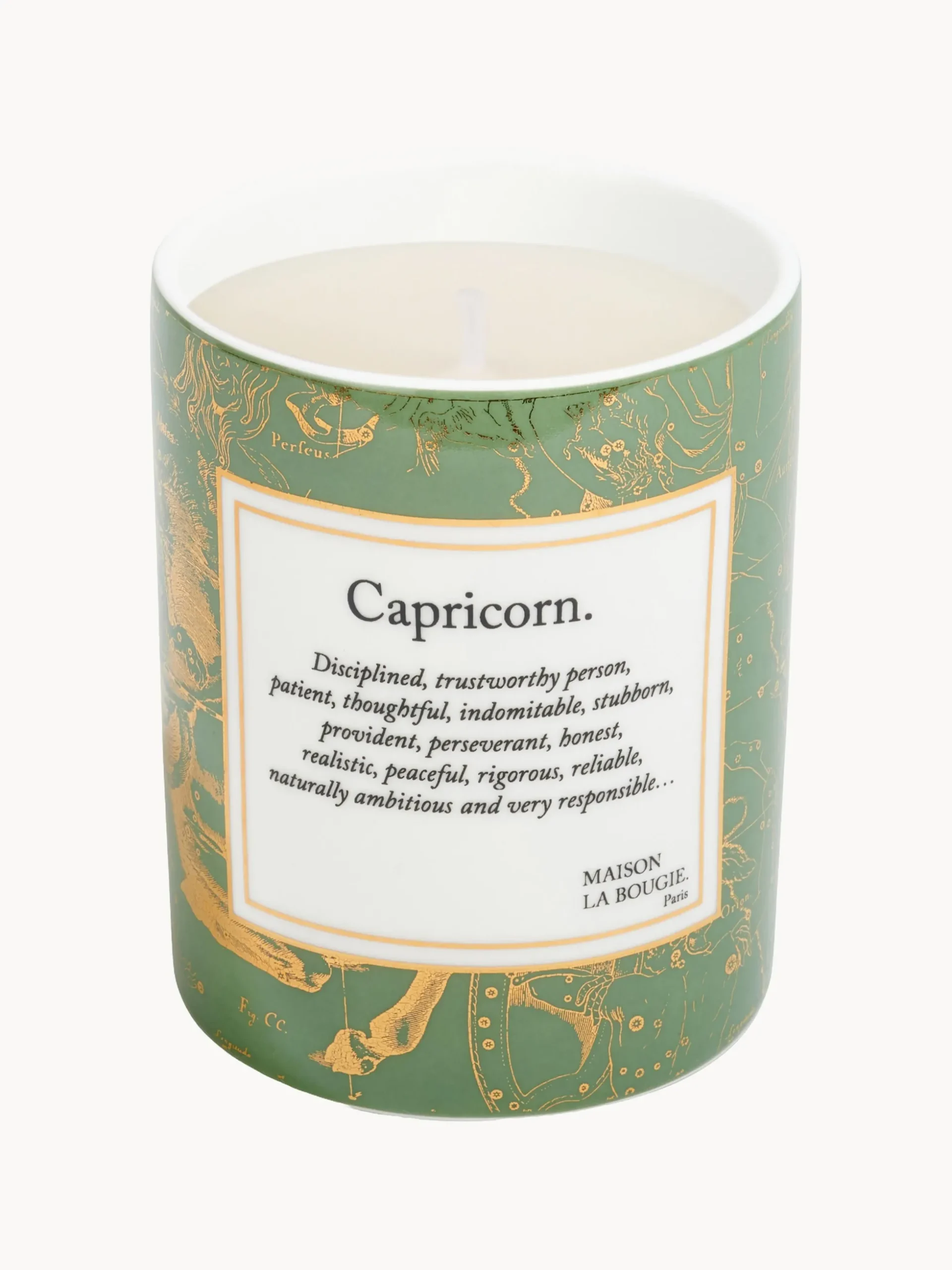 Candela profumata fatta a mano Capricorn (incenso & fava tonka)