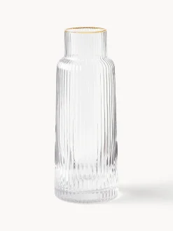 Caraffa con rilievo millerighe e bordo dorato Minna, 1.1 L