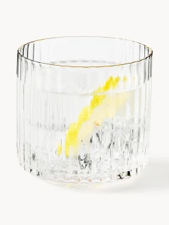 Caraffa e bicchieri in vetro soffiato Aleo, set da 5