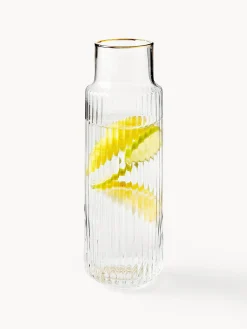 Caraffa e bicchieri in vetro soffiato Aleo, set da 5