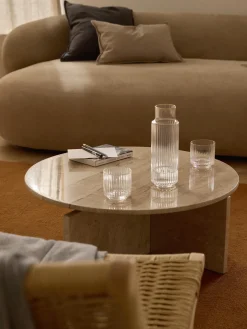 Caraffa e bicchieri in vetro soffiato Aleo, set da 5