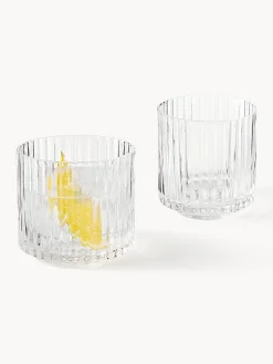 Caraffa e bicchieri in vetro soffiato Aleo, set da 5
