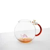 Caraffa in vetro borosilicato fatta a mano Tabby Cat, 2.4 L