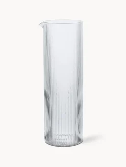 Caraffa in vetro soffiato millerighe Ripple, 1.1 L
