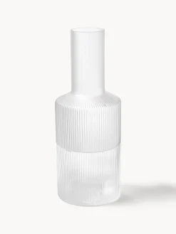 Caraffa in vetro soffiato millerighe Ripple, 1 L