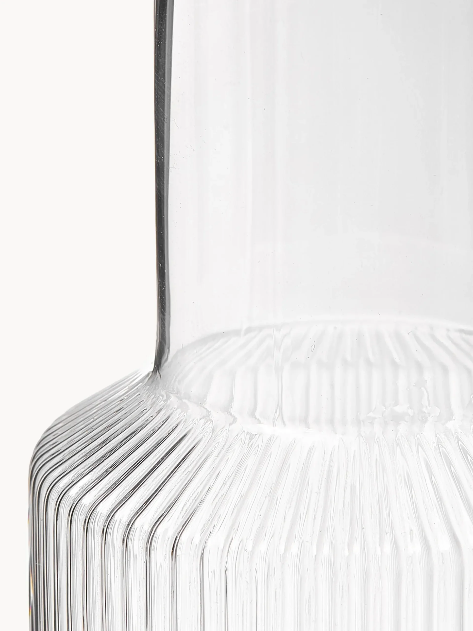 Caraffa in vetro soffiato millerighe Ripple, 1 L