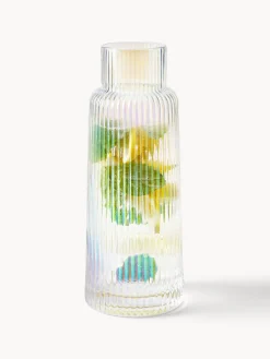Caraffa con superficie millerighe iridescente Minna, 1,1 L
