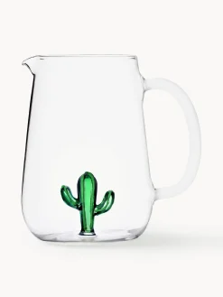 Caraffa in vetro borosilicato fatta a mano Cactus, 1.8 L