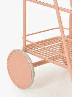 Carrello portavivande in metallo con piano in vetro Giovanni