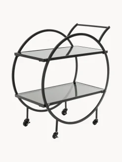 Carrello da portata con piani in vetro Loft