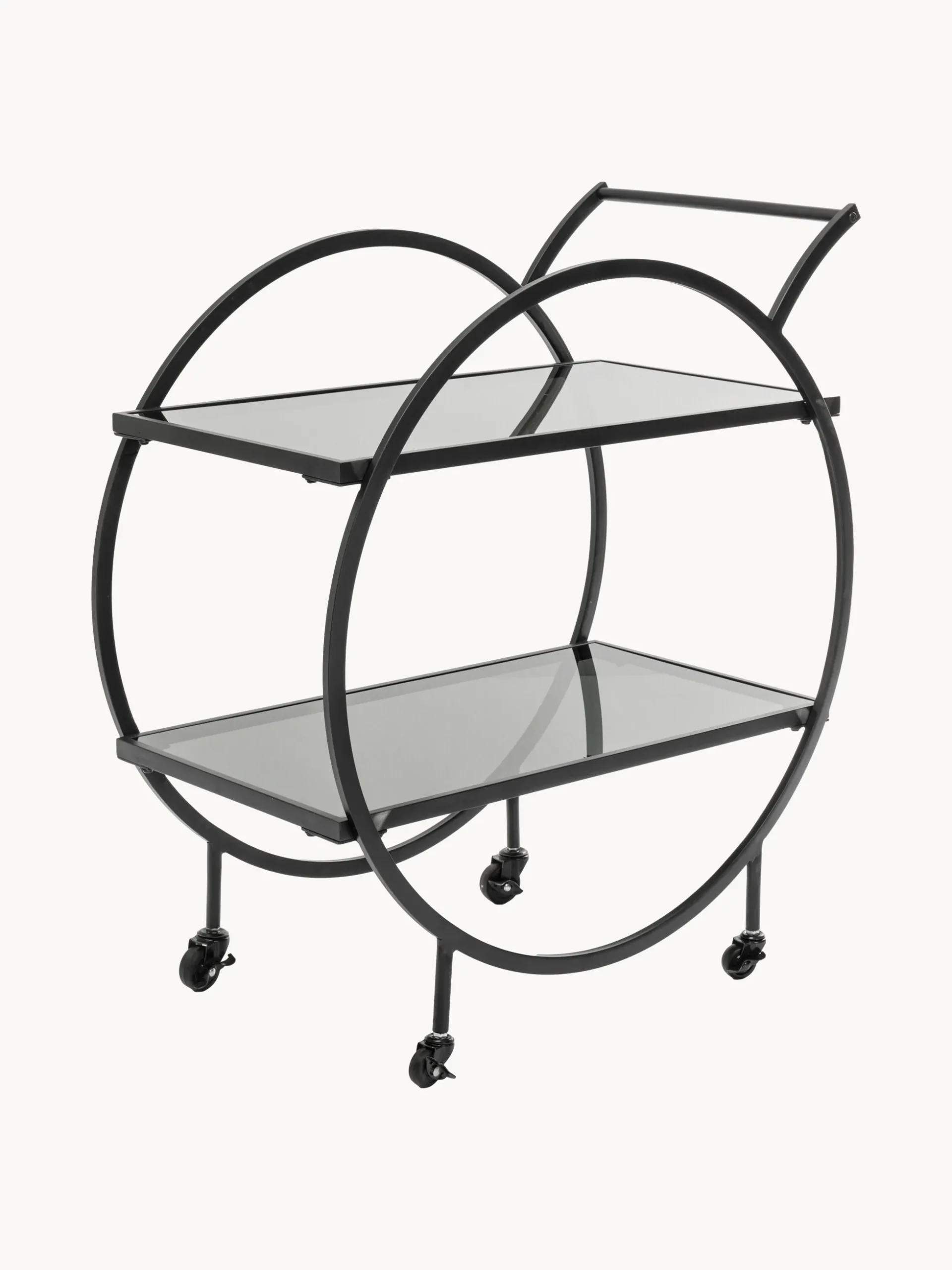 Carrello da portata con piani in vetro Loft