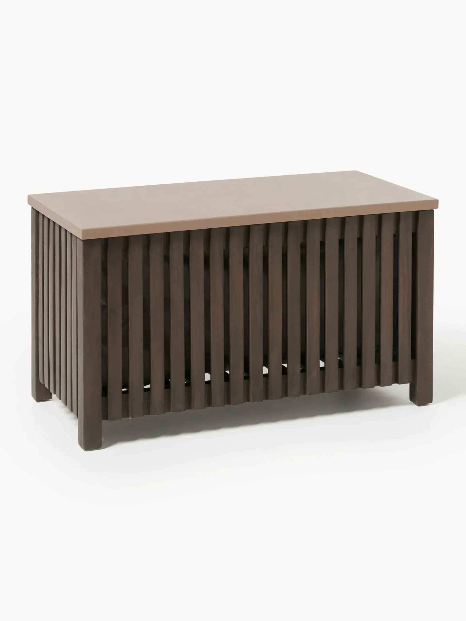Cassapanca da giardino in legno di acacia con rivestimento Arkin, larg. 80 cm