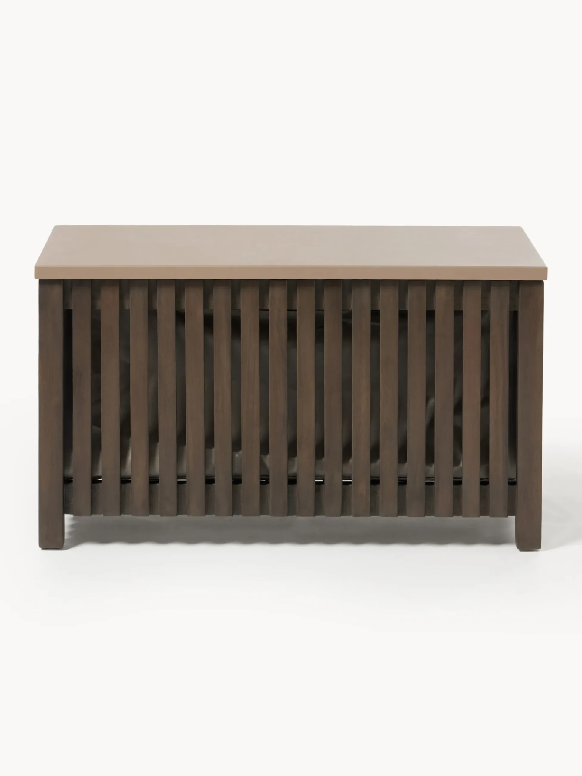 Cassapanca da giardino in legno di acacia con rivestimento Arkin, larg. 80 cm
