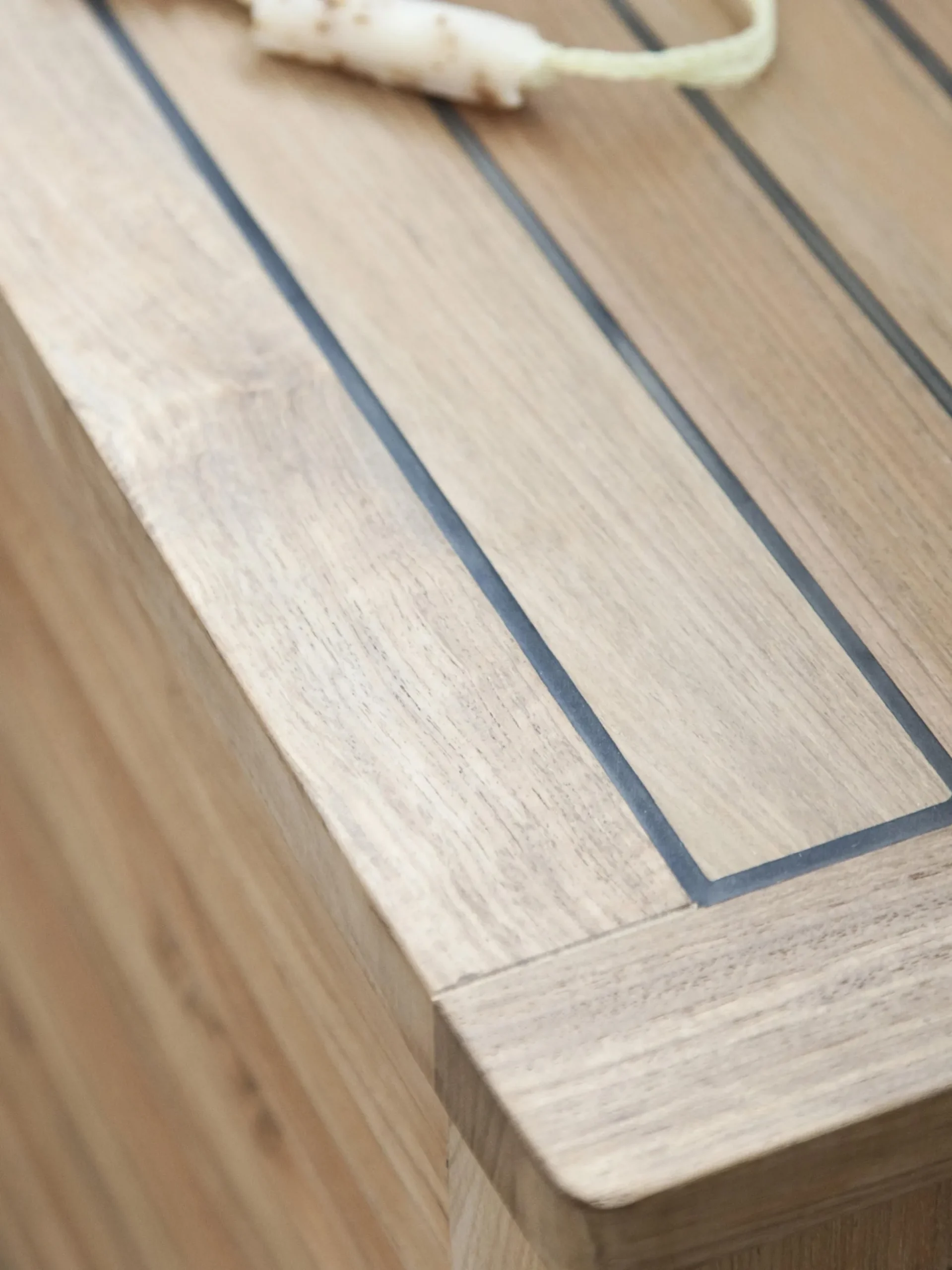 Cassapanca stretta in legno di teak fatta a mano Storage