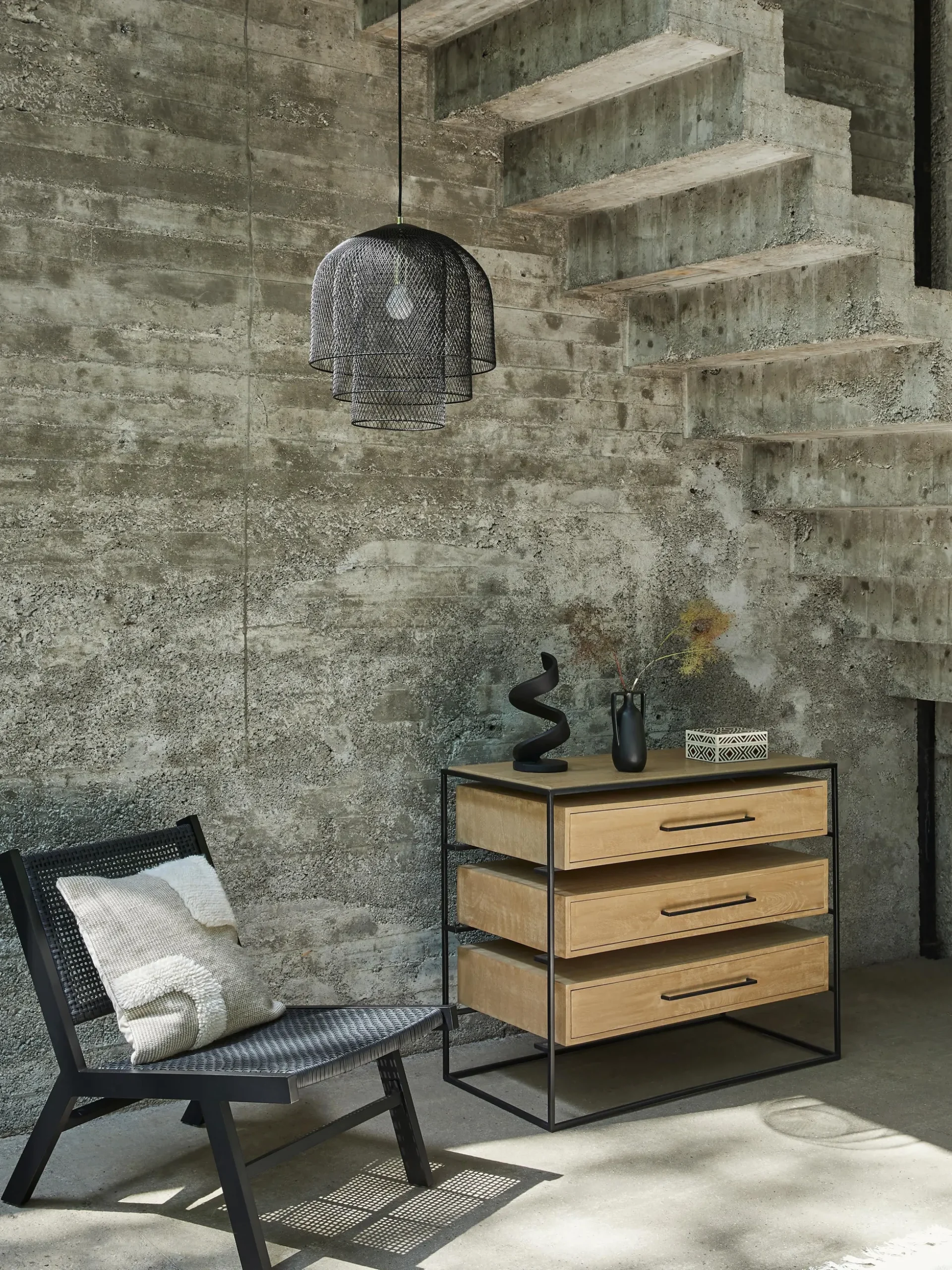 Cassettiera in legno di mango Lyle
