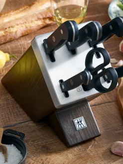 Ceppo portacoltelli autoaffilante con 5 coltelli e 1 paio di forbici Gourmet