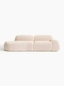 Chaise componibile 3 posti in bouclé Wolke