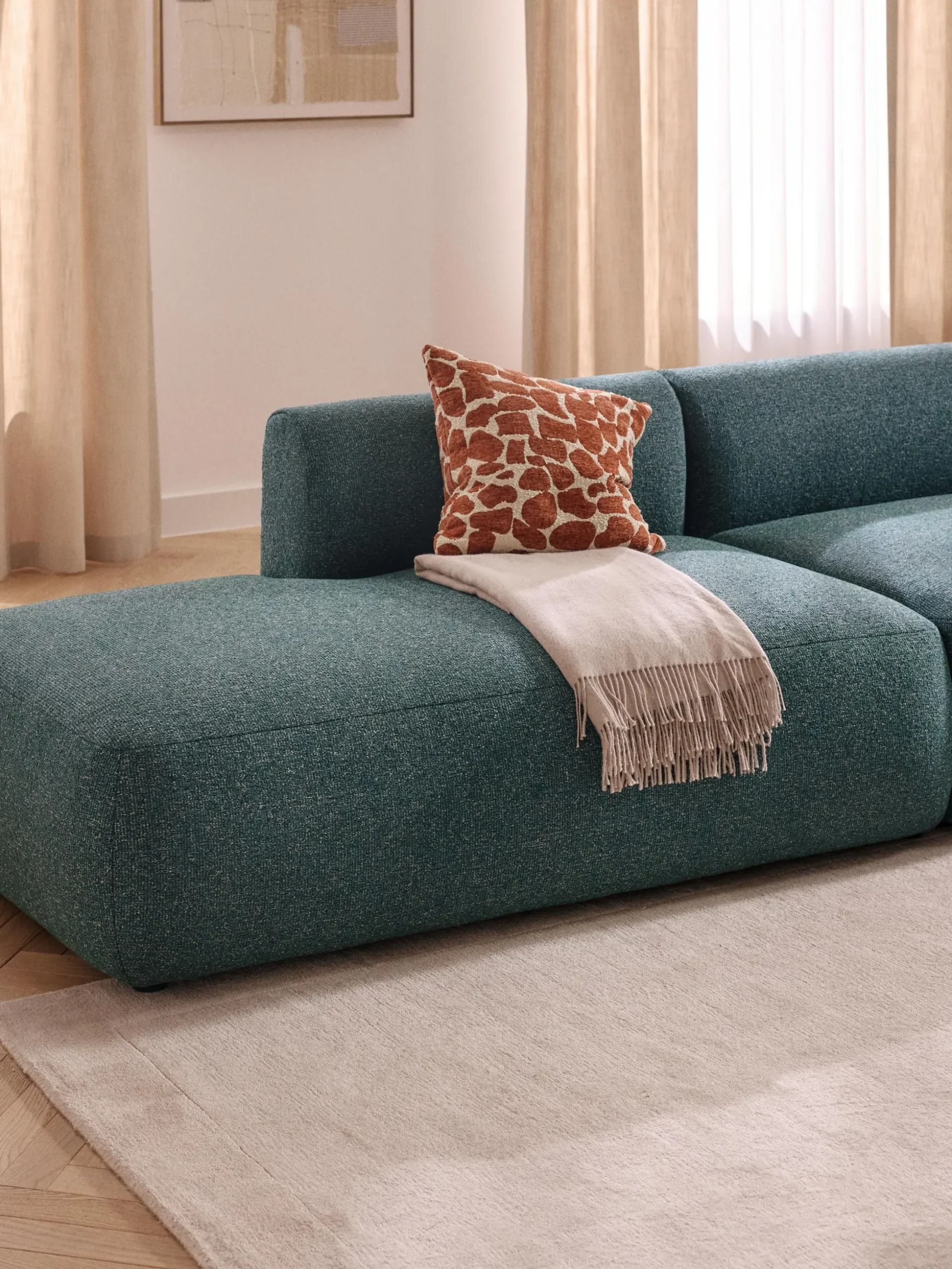 Chaise longue componibile in bouclé Sofia