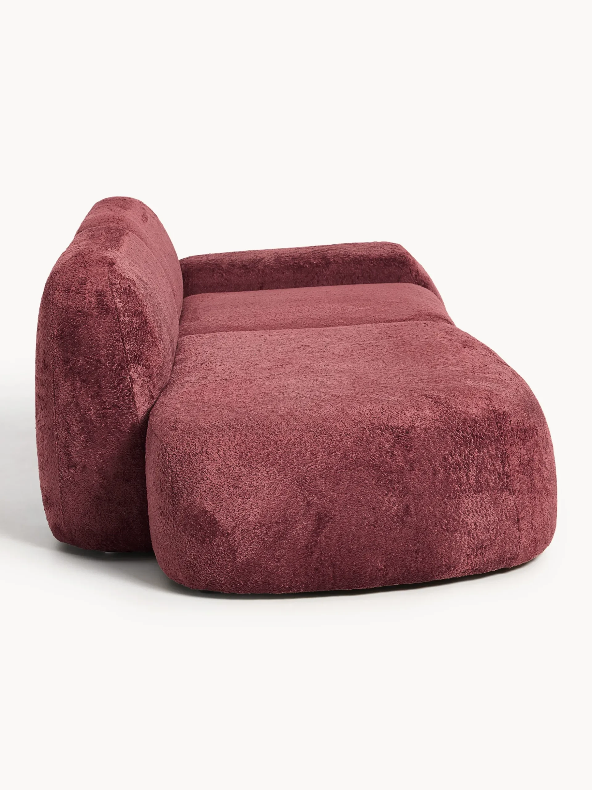 Chaise longue componibile 3 posti in teddy bouclé Wolke