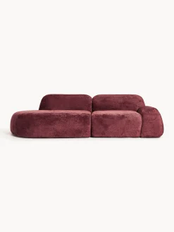 Chaise longue componibile 3 posti in teddy bouclé Wolke