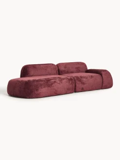 Chaise longue componibile 3 posti in teddy bouclé Wolke