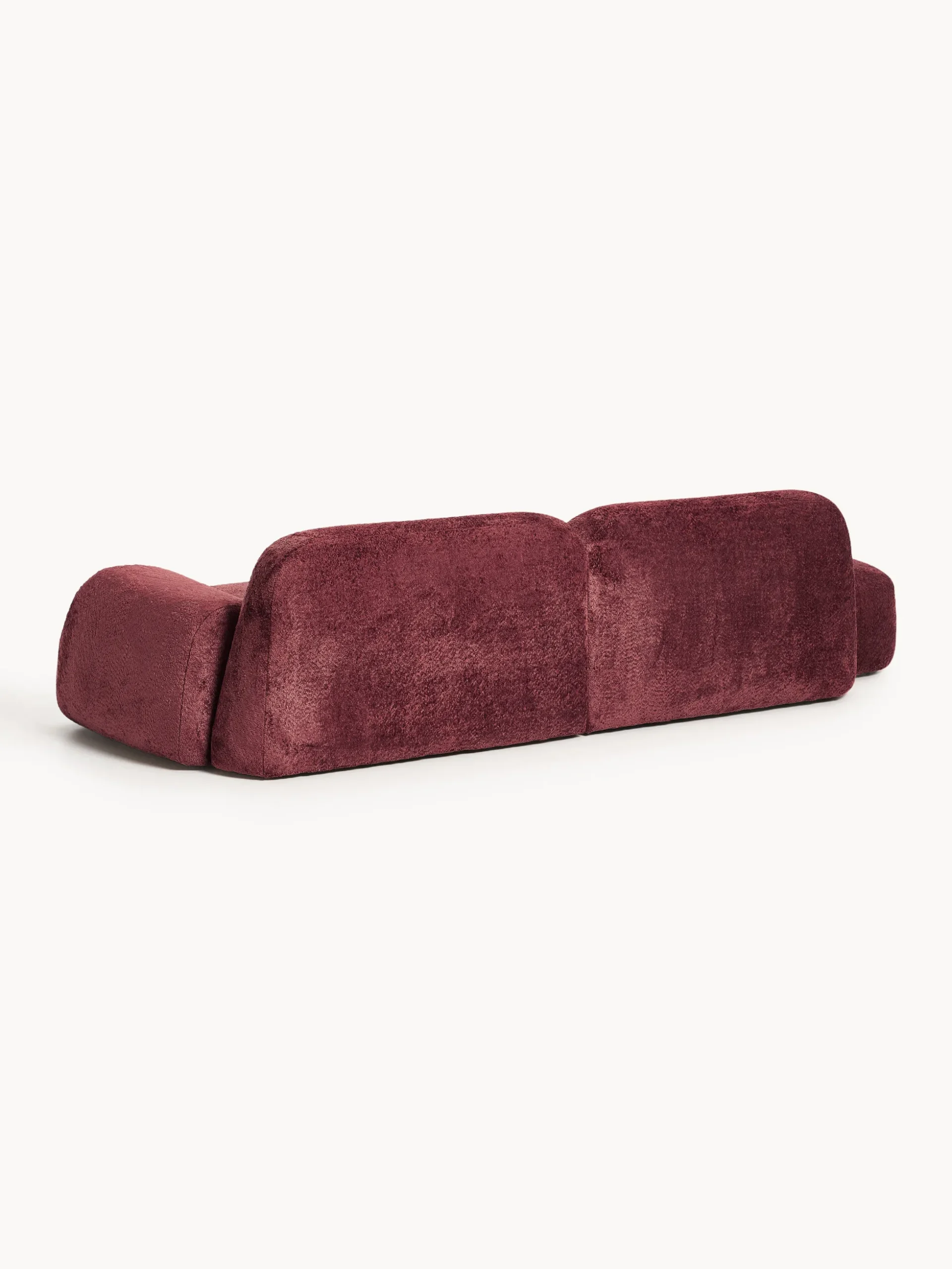 Chaise longue componibile 3 posti in teddy bouclé Wolke