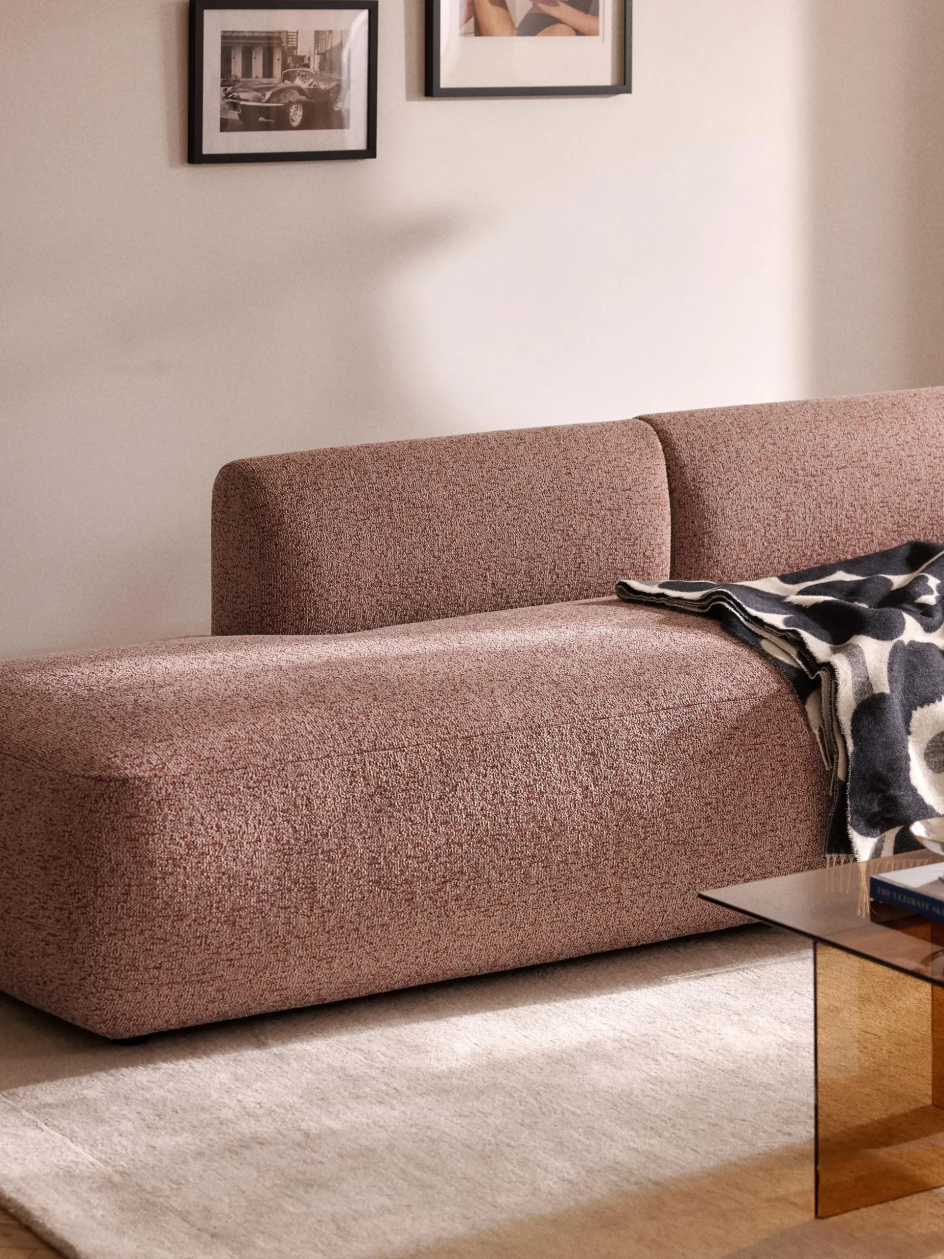 Chaise longue componibile 2 posti in bouclé Sofia