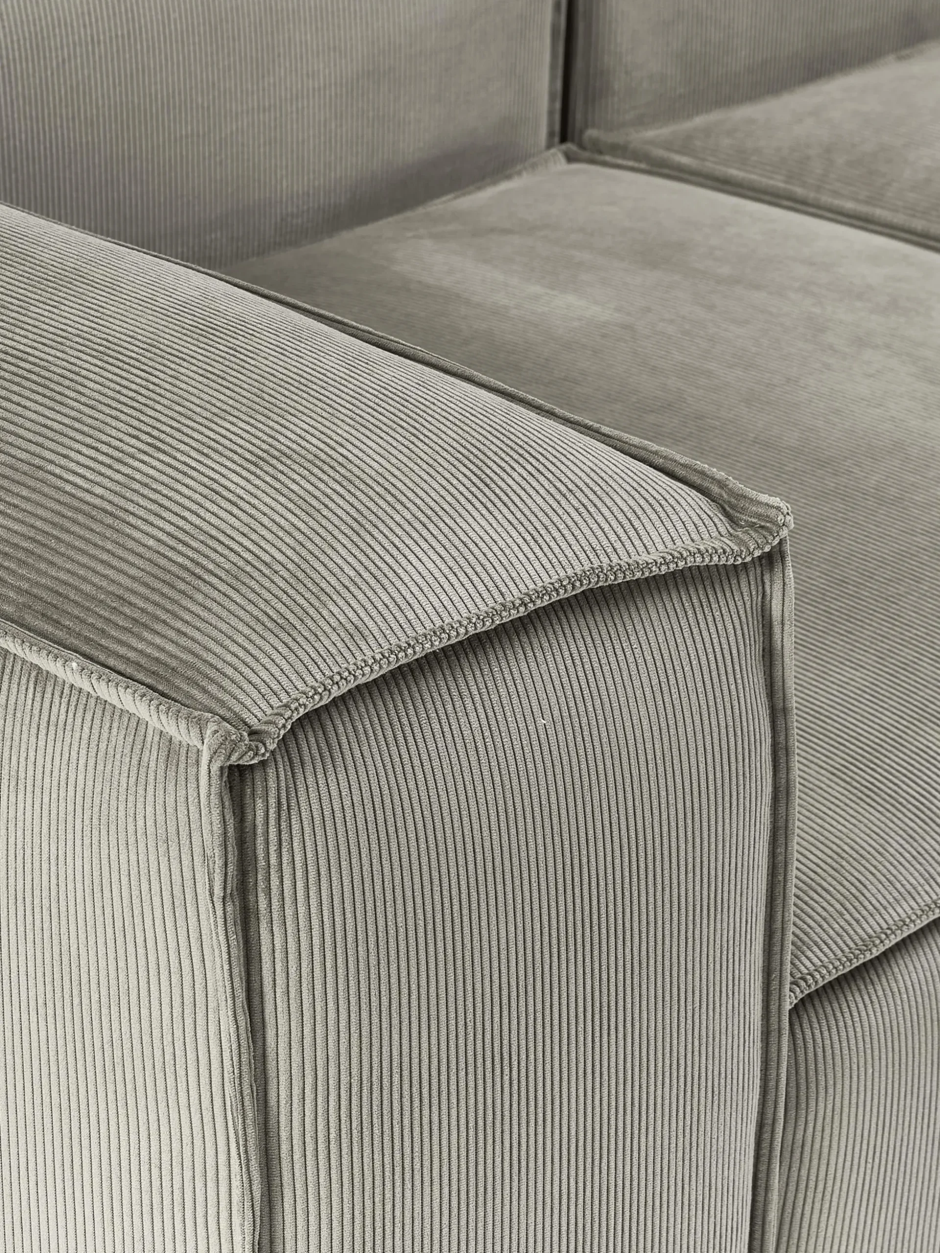 Chaise longue componibile in velluto a coste Lennon
