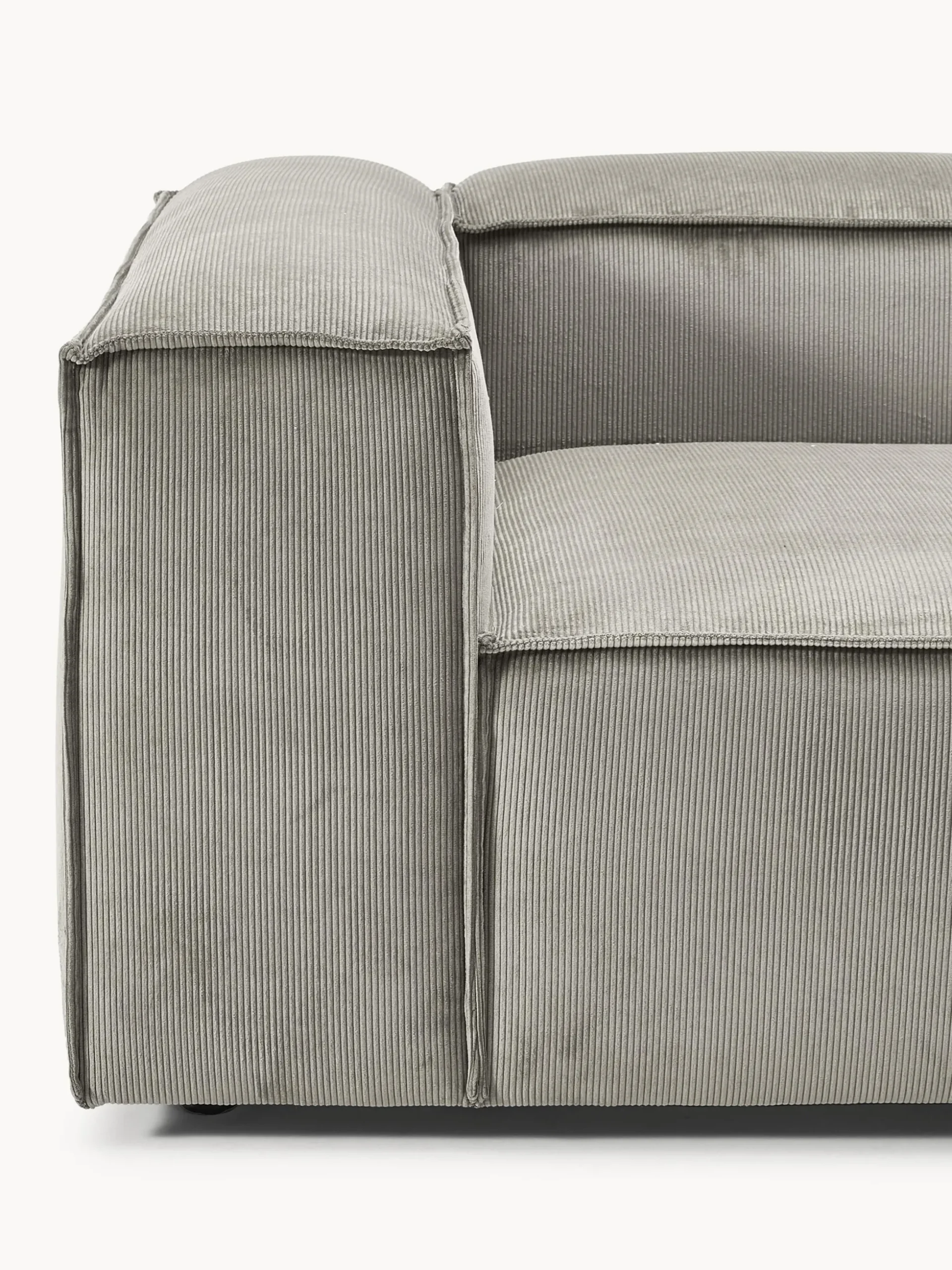 Chaise longue componibile in velluto a coste Lennon