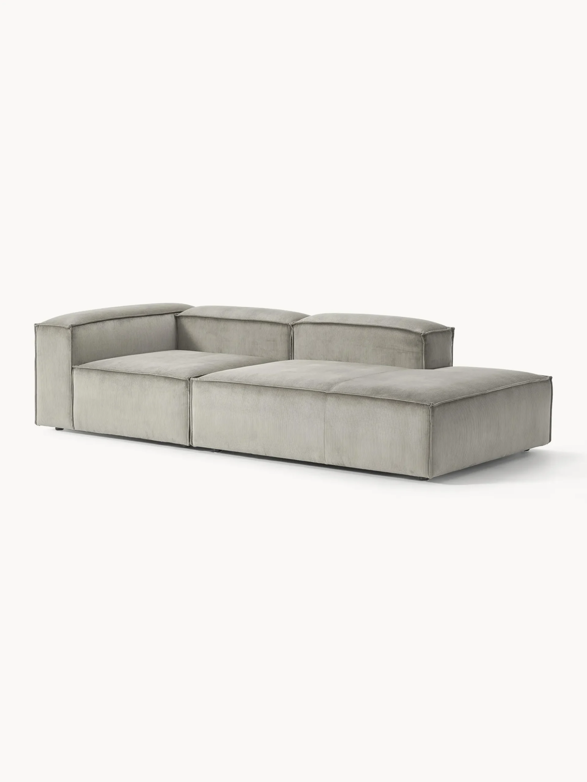 Chaise longue componibile in velluto a coste Lennon