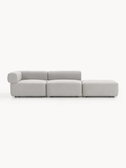 Chaise longue componibile in bouclé Anton