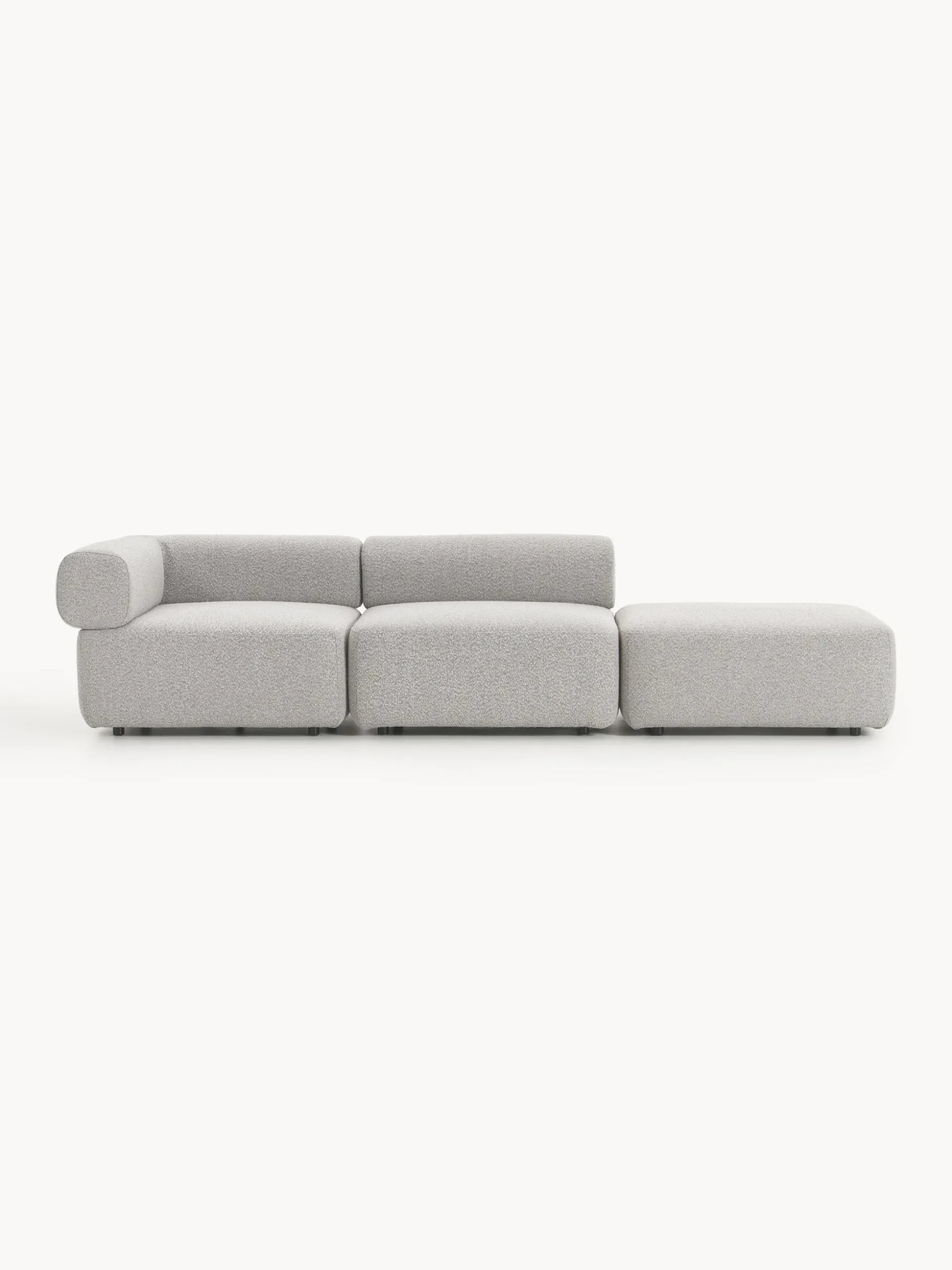 Chaise longue componibile in bouclé Anton
