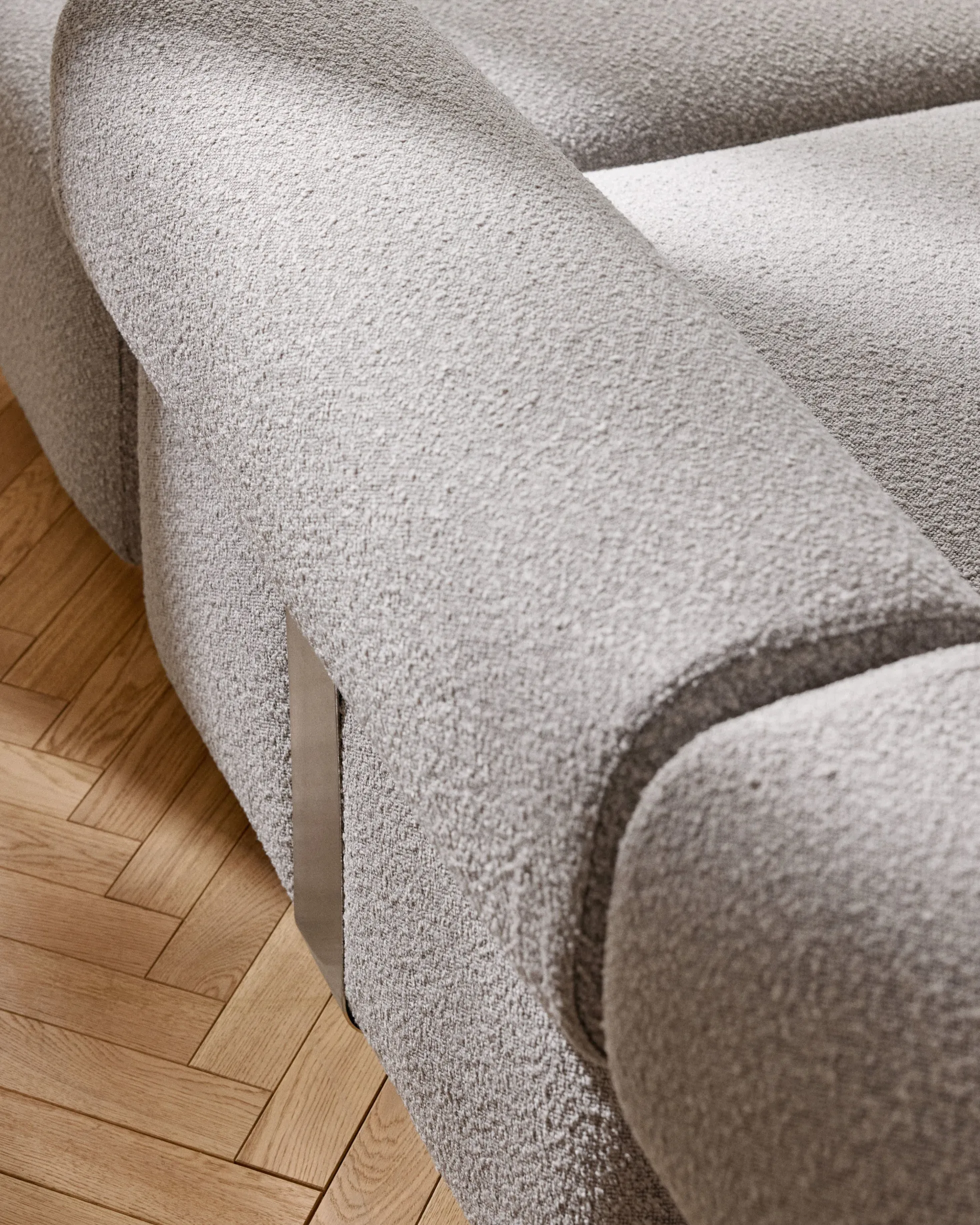 Chaise longue componibile in bouclé Anton