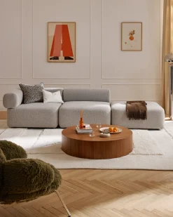 Chaise longue componibile in bouclé Anton