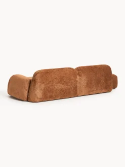 Chaise longue componibile 3 posti in teddy bouclé Wolke