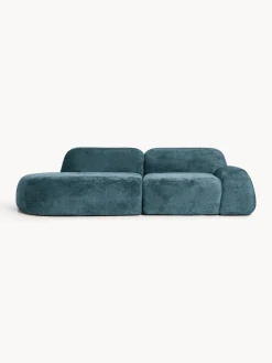 Chaise longue componibile 3 posti in teddy bouclé Wolke