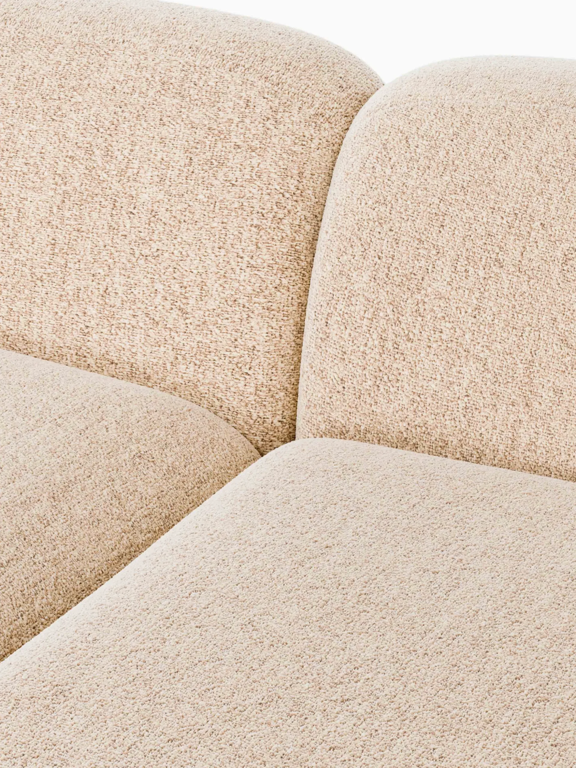 Chaise longue componibile 3 posti in bouclé Wolke