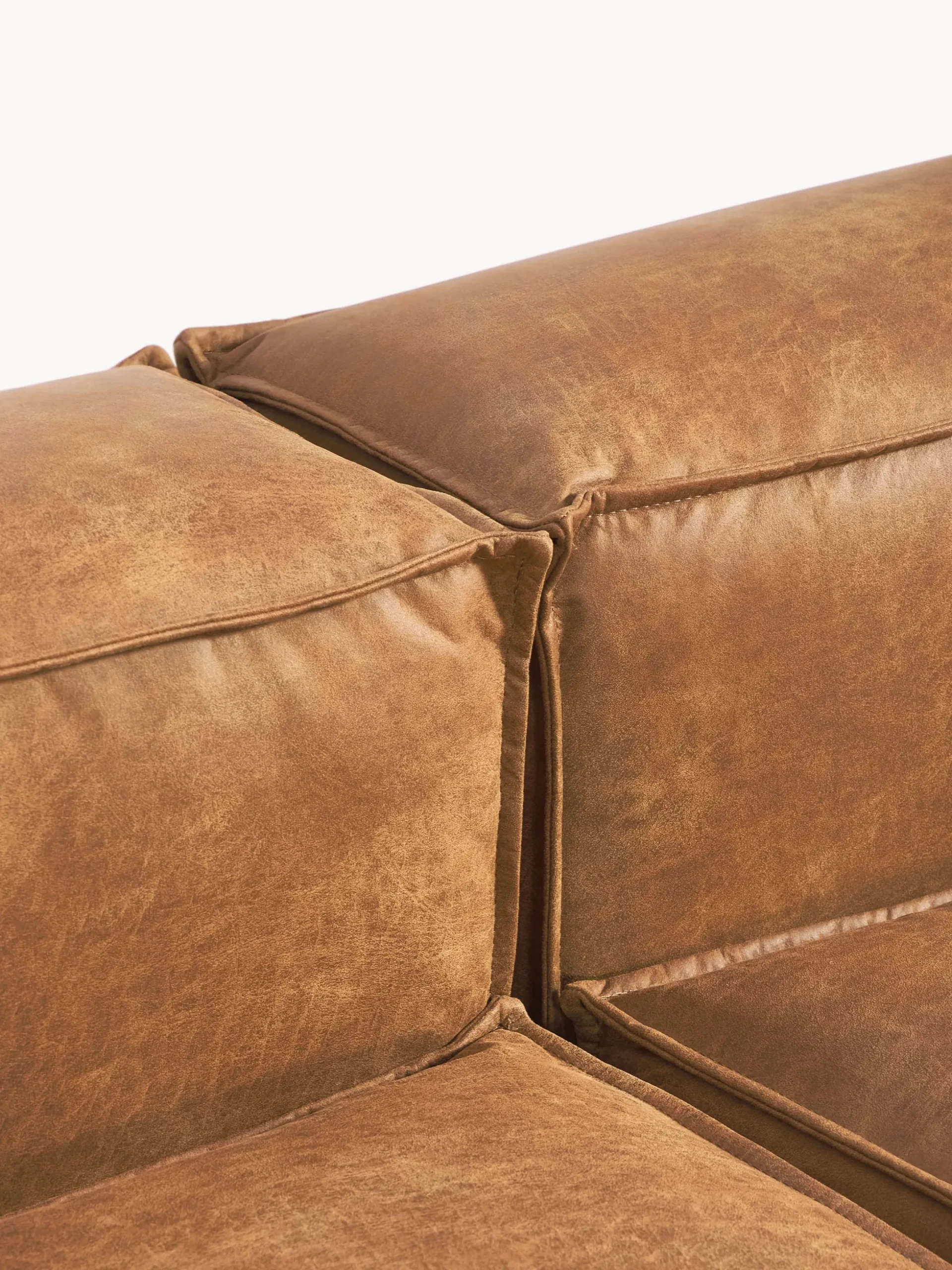 Chaise longue componibile in pelle Lennon