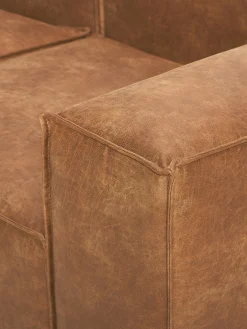 Chaise longue componibile in pelle Lennon
